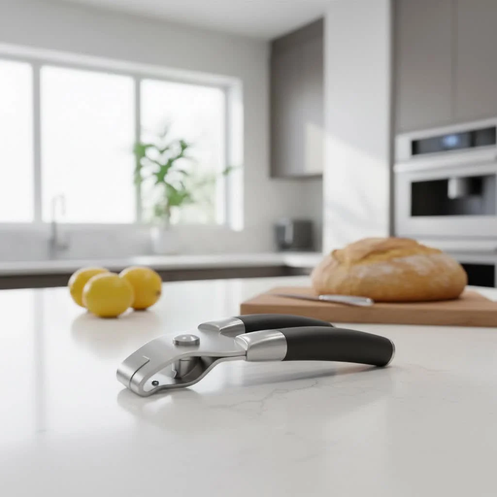 Various types of can openers on a kitchen counter