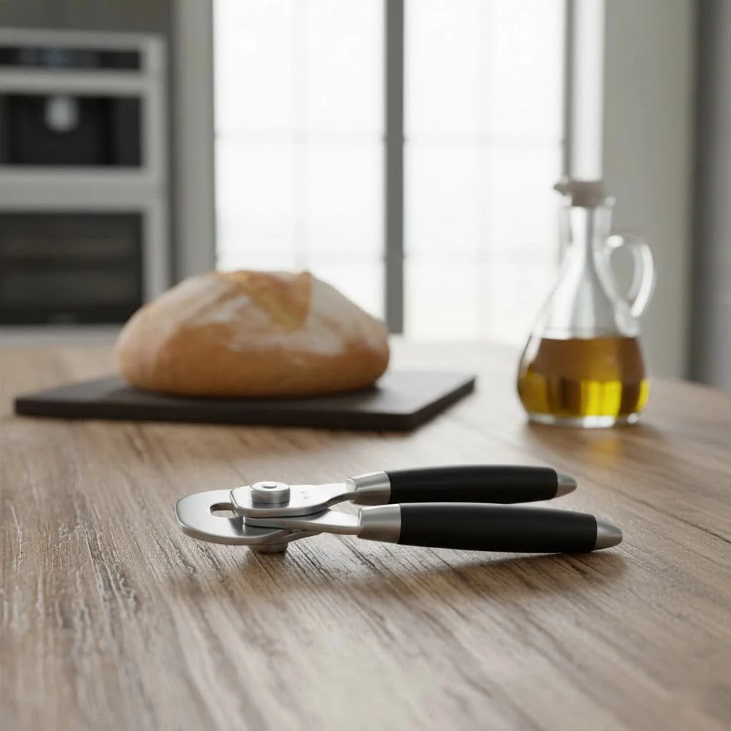 Traditional Japanese Kankiri can opener with a simple, sturdy design